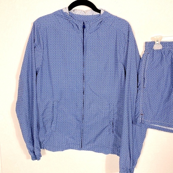 RODA Blue Patterned Apparel Lightweight Hooded Jacket with shorts - Picture 7 of 14